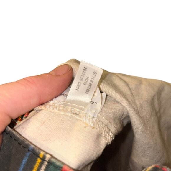 J. crew Stewart plaid print distressed look cotton tote bag HOLIDAY - Picture 6 of 6